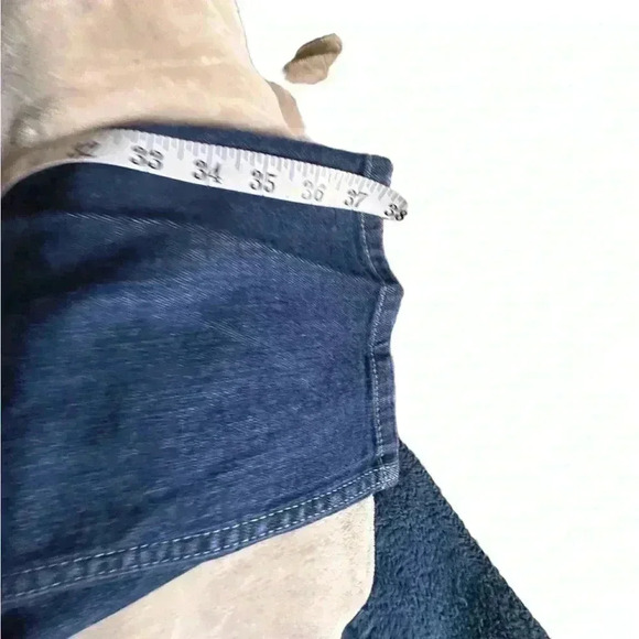 Calvin Klein Size 14 Lean Bootcut jeans.Dark wash.Back flap button pockets. - Picture 11 of 13